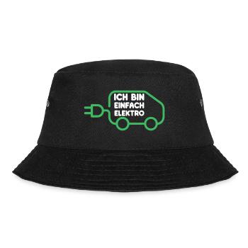 Ich bin einfach Elektro lustige Elektroauto Sprüch - Bucket Hat - Schwarz - Vorne - Lela (165cm)