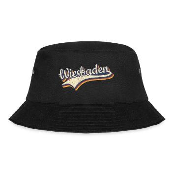Deutschland Wiesbaden Vintage Retro Typografie - Bucket Hat - Schwarz - Vorne - Lela (165cm)