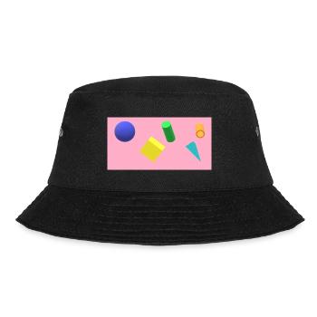 Vibrant Geometric Shape Composition - Bucket Hat - black - Front - Lela (165cm)
