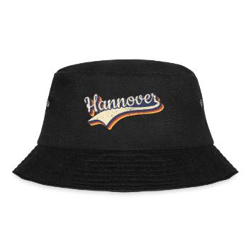 Deutschland Hannover Vintage Retro Typografie - Bucket Hat - Schwarz - Vorne - Lela (165cm)