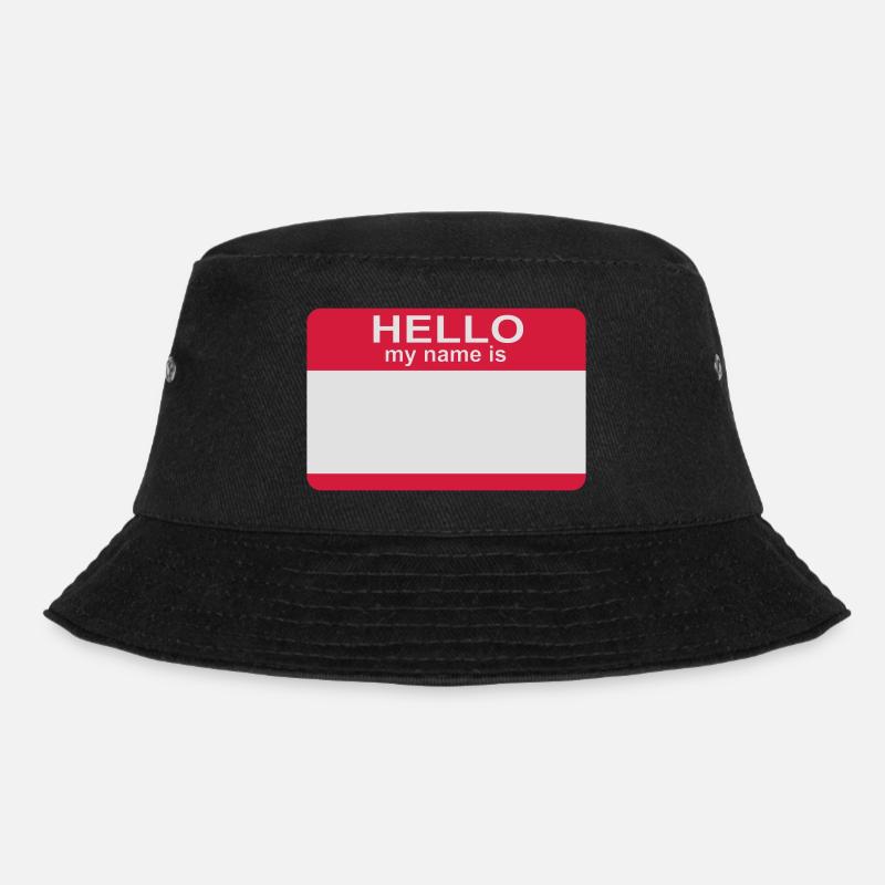 hello my name is - Bucket Hat - black