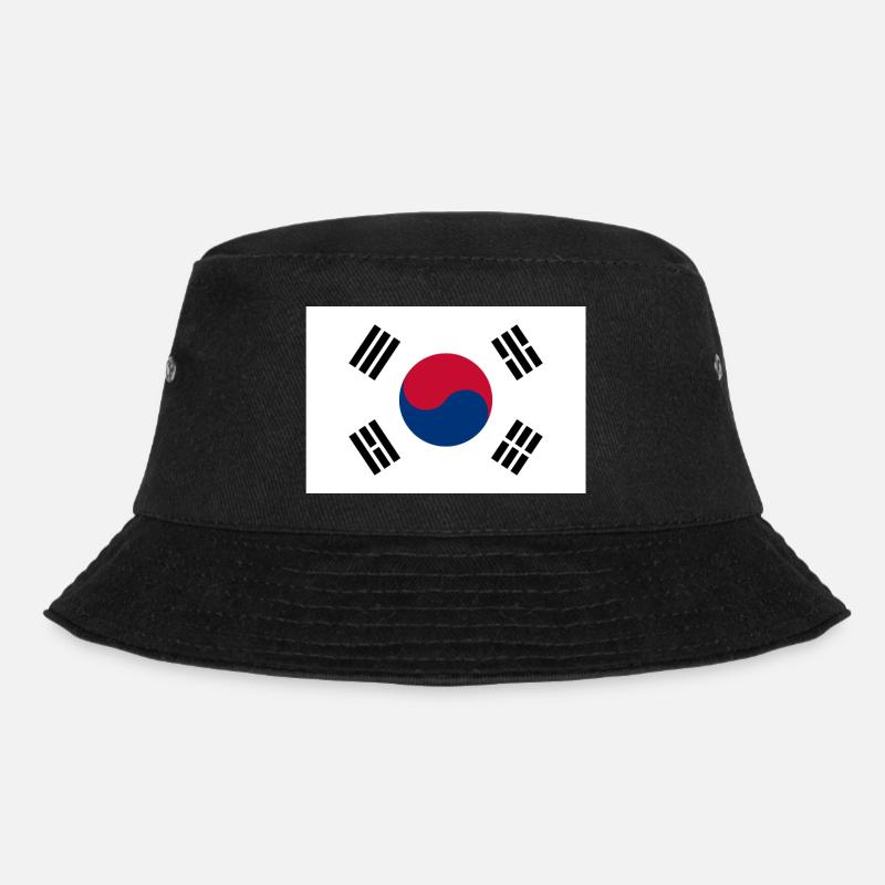 Flag South Korea - Drapeau Corée du Sud - Bob - noir