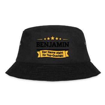 Benjamin – Der Name steht für Top-Qualität! - Bucket Hat - Schwarz - Vorne - Lela (165cm)