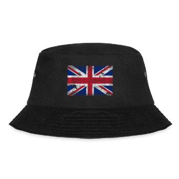 Vintage UK Flag Union Jack - Bucket Hat - Schwarz - Vorne - Lela (165cm)