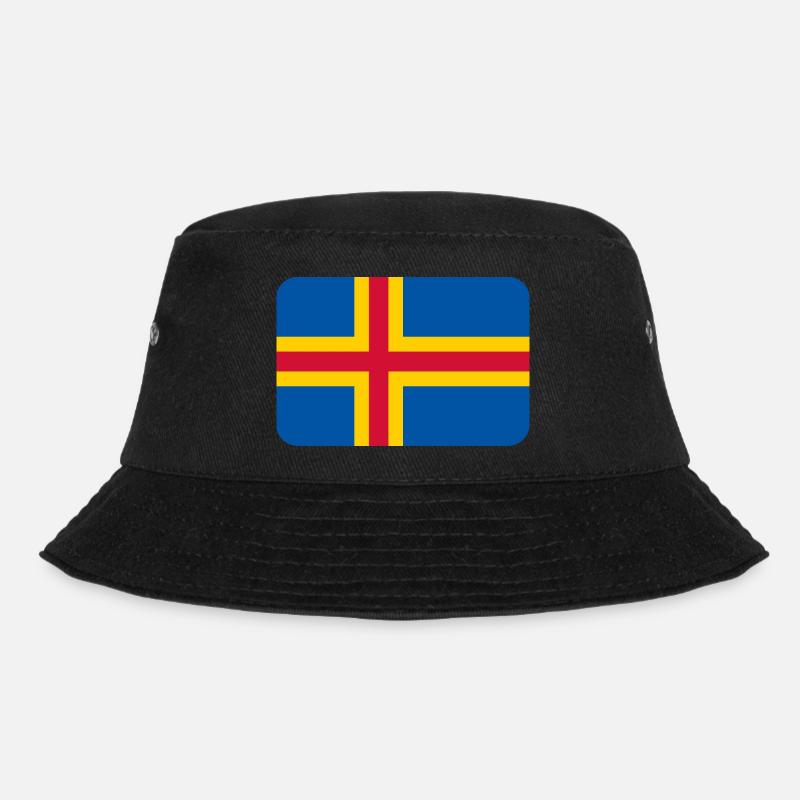 ALAND FLAG round corner 400 dpi - Bucket Hat - Schwarz