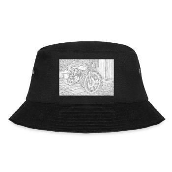 motorcycle sketch - Bucket Hat - black - Front - Lela (165cm)
