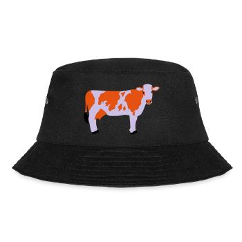 Kuh Vektor gefleckt - Bucket Hat - Schwarz - Vorne - Lela (165cm)