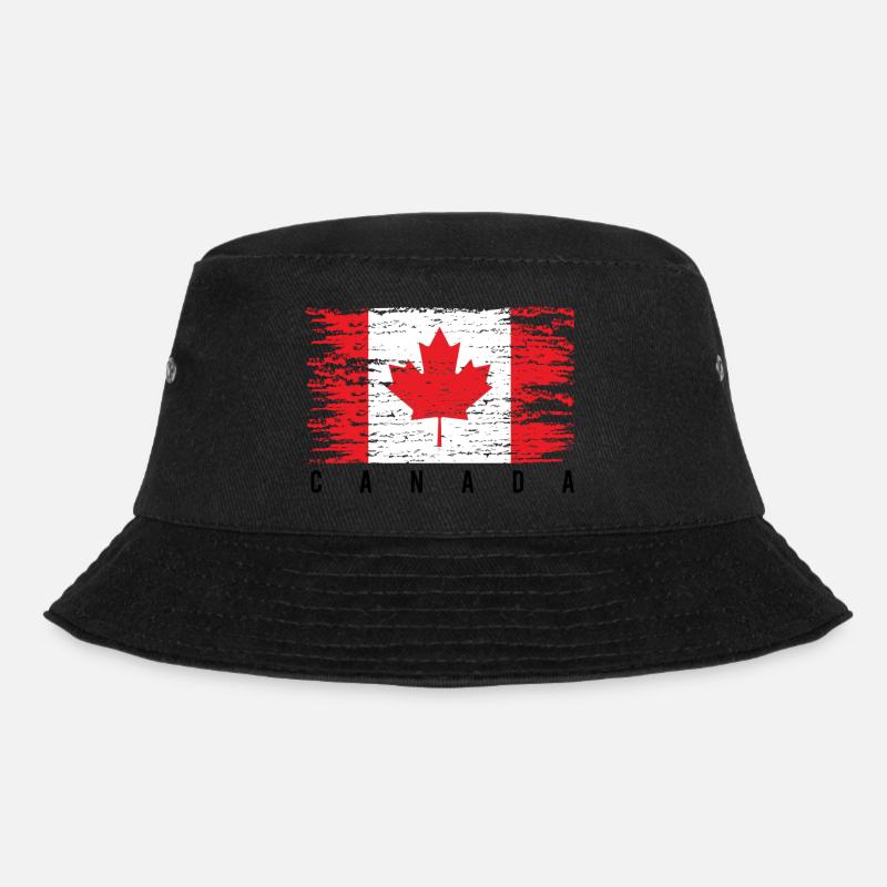 Drapeau Canadien en Grunge - Bob - noir