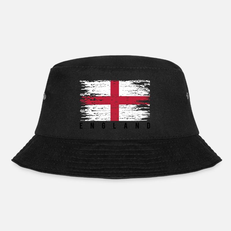Englisches Kreuz mit Strähnen - Bucket Hat - Schwarz