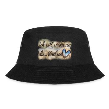 Nordsee Leidenschaft Herz - Bucket Hat - Schwarz - Vorne - Lela (165cm)
