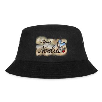 Nordsee Herz Design für Fans - Bucket Hat - Schwarz - Vorne - Lela (165cm)