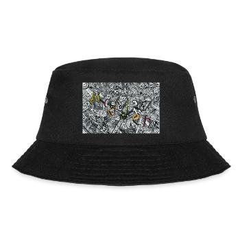 Hidden Zentangle Art Solution yellow edition - Bucket Hat - Schwarz - Vorne - Lela (165cm)