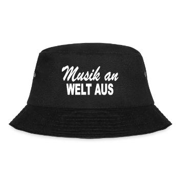 Musik an Welt aus - Bucket Hat - Schwarz - Vorne - Lela (165cm)