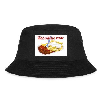 Currywurst mit Pommes - Bucket Hat - Schwarz - Vorne - Lela (165cm)