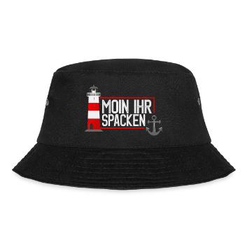 Moin Ihr Spacken - Hamburger Dialekt - Bucket Hat - Schwarz - Vorne - Lela (165cm)