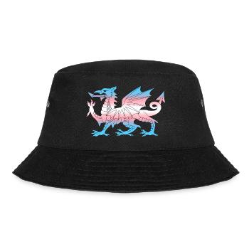 Wales Trans Flagge, Baner Trans Cymru, Transgender - Bucket Hat - Schwarz - Vorne - Lela (165cm)