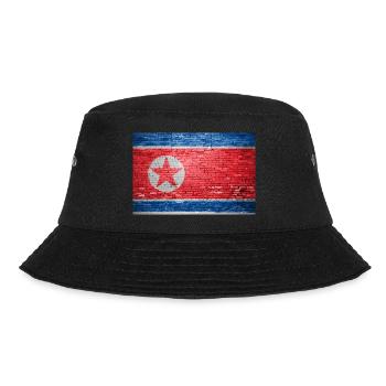 north korea Flag Graffiti on Brick Wall - Bucket Hat - Schwarz - Vorne - Lela (165cm)
