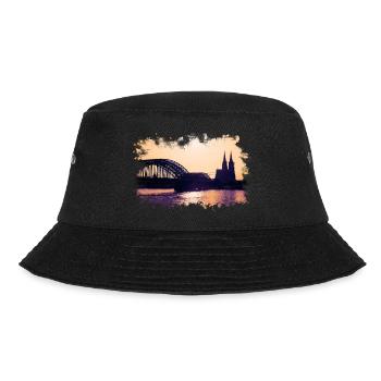 Cologne Sunset City Panorama with Cologne Cathedral - Bucket Hat - black - Front - Lela (165cm)