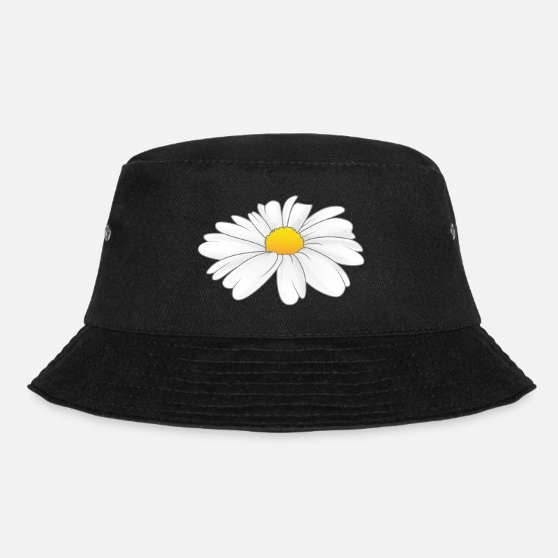 Daisy - Flower - Bucket Hat - black