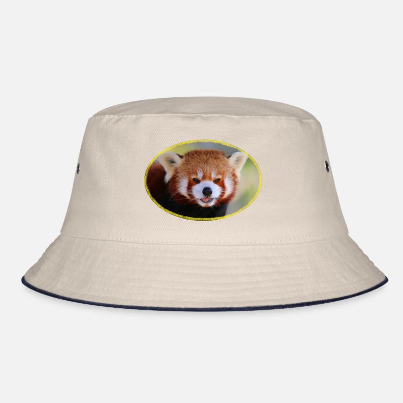 Regard de panda roux avec bordure jaune Bob