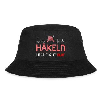 Häkeln Wolle Herzschlag - Bucket Hat - Schwarz - Vorne - Lela (165cm)
