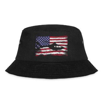 Helikopter Hubschrauber Pilot Heli - Bucket Hat - Schwarz - Vorne - Lela (165cm)