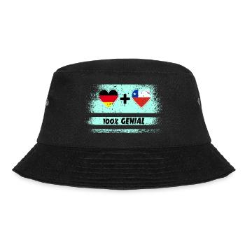 Deutschland und Chile 100% Genial / Geschenk - Bucket Hat - Schwarz - Vorne - Lela (165cm)
