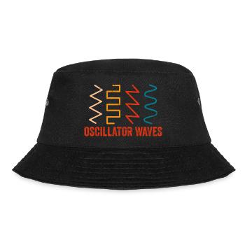 Retro Synthesizer Keyboard Synth Waves - Bucket Hat - Schwarz - Vorne - Lela (165cm)