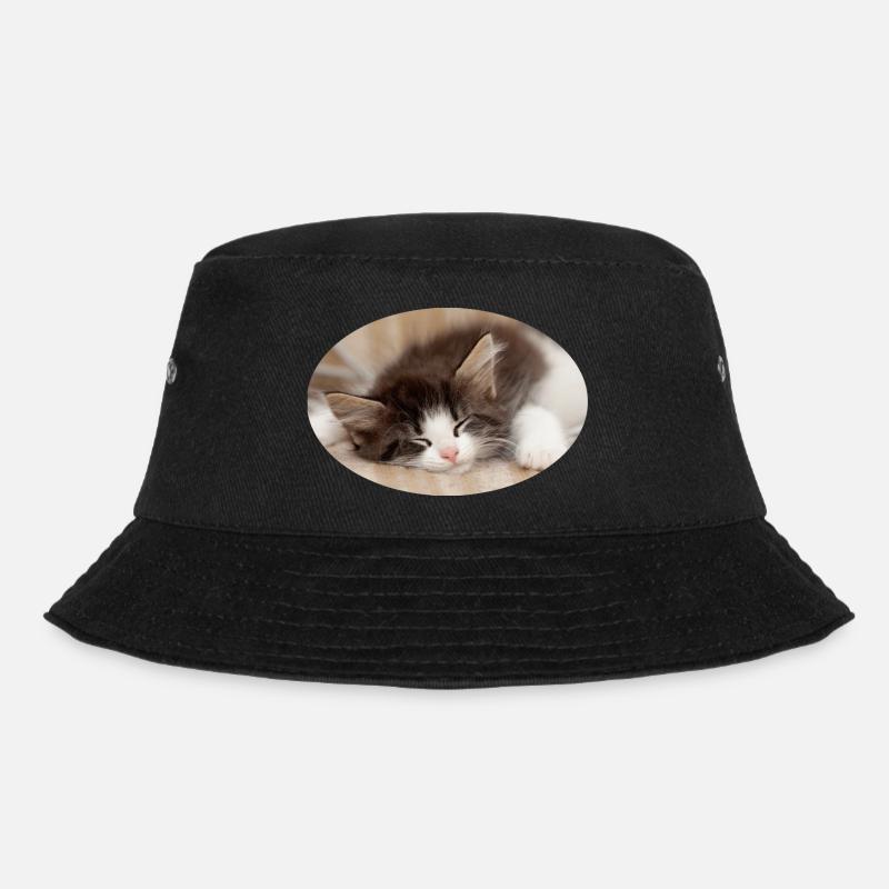 Sleeping cat - Bucket Hat - black