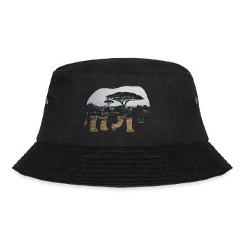 Elephant Savannah Silhouette - Bucket Hat - black - Front - Lela (165cm)