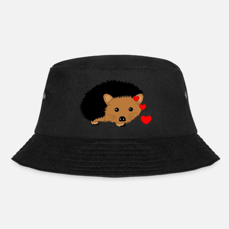 Igel Valentinstag - Bucket Hat - Schwarz