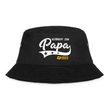 Befördert zum Papa 2023 Babyfüße - Bucket Hat - Schwarz - Vorne - Lela (165cm)
