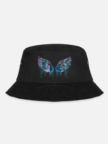 angelwings,flügel,aquarell,rot,engelsflügel - Bucket Hat - Schwarz
