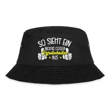 Richtig cooler Pyrotechniker Böller Pyrotechnik - Bucket Hat - Schwarz - Vorne - Lela (165cm)