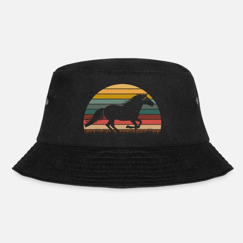 Island Pferde - Bucket Hat - Schwarz