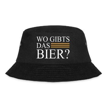 Wo gibts das Bier - Bucket Hat - Schwarz - Vorne - Lela (165cm)