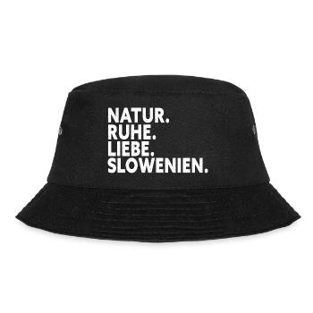 Natur Ruhe Liebe Slowenien T-Shirt Slowenienurlaub - Bucket Hat - Schwarz - Vorne - Lela (165cm)