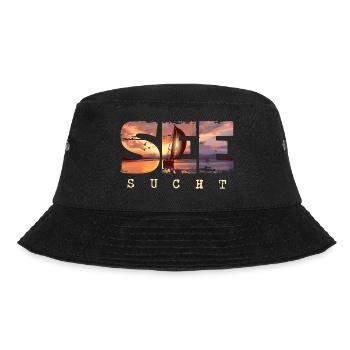 See Sucht - Segeln Outfit Yacht Segelboot Maritim - Bucket Hat - Schwarz - Vorne - Lela (165cm)