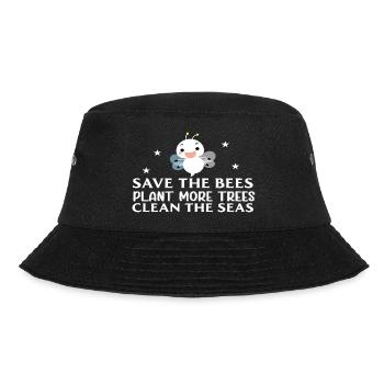 Save the Bees Plant more Trees Clean the Seas - Bucket Hat - black - Front - Lela (165cm)