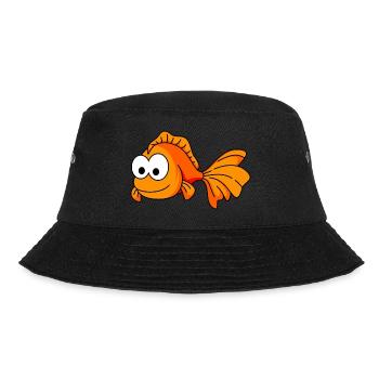 Goldfisch Comic Tier - Bucket Hat - Schwarz - Vorne - Lela (165cm)