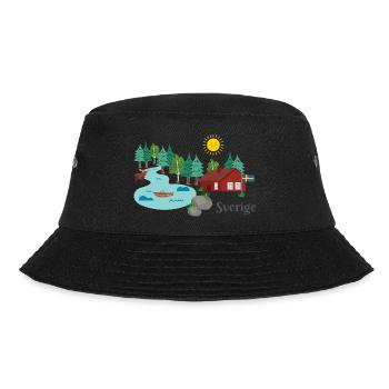 Sverige Schweden - Bucket Hat - Schwarz - Vorne - Lela (165cm)