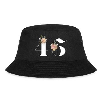 45th Anniversary Flowers (Gift of 45 years) - Bucket Hat - black - Front - Lela (165cm)