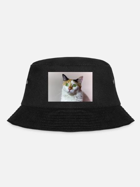 the cat - Bucket Hat - black
