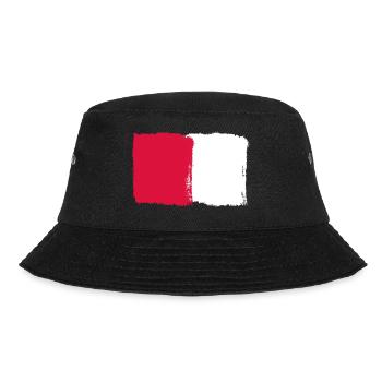 Rot und Weiß used look - Bucket Hat - Schwarz - Vorne - Lela (165cm)