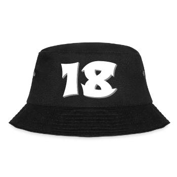 volljährig, 18 schattiert, erwachsen sein - Bucket Hat - Schwarz - Vorne - Lela (165cm)