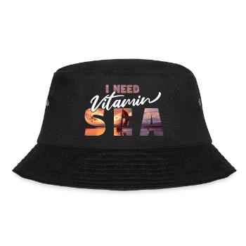 I need vitamin sea - Sailing Boat maritim - Bucket Hat - Schwarz - Vorne - Lela (165cm)