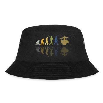 Evolution of man Drums Band Retro Vintage Drummer - Bucket Hat - Schwarz - Vorne - Lela (165cm)