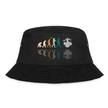 Evolution of man Drums Band Retro Vintage Drummer - Bucket Hat - Schwarz - Vorne - Lela (165cm)