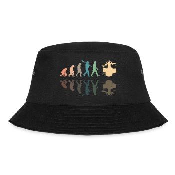 Evolution of man Drums Band Retro Vintage Drummer - Bucket Hat - Schwarz - Vorne - Lela (165cm)