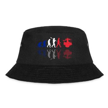 Evolution of man Drums Band Retro Vintage Drummer - Bucket Hat - Schwarz - Vorne - Lela (165cm)